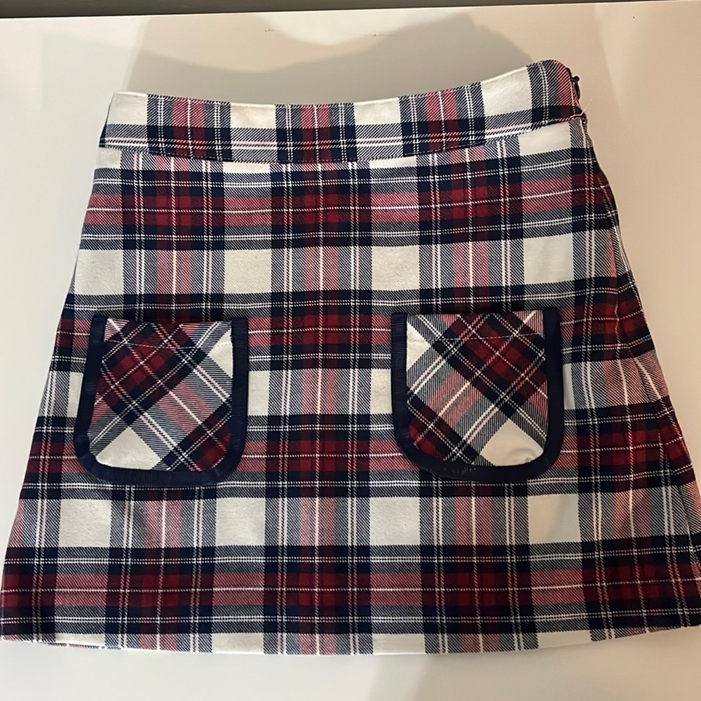 Brooks Brothers Girls Plaid Skirt with Side Zip and Adjustable Waist - 5